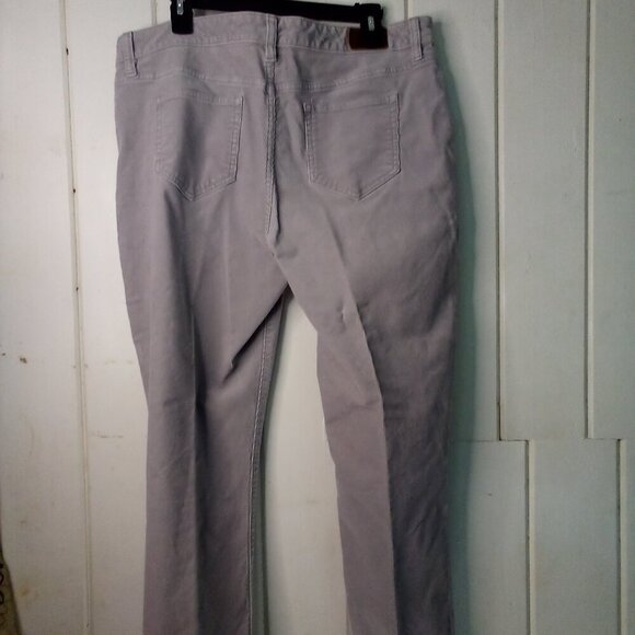 Lands' End Corduroy Pants Women 16 Mid Rise Straight Gray - Picture 13 of 16